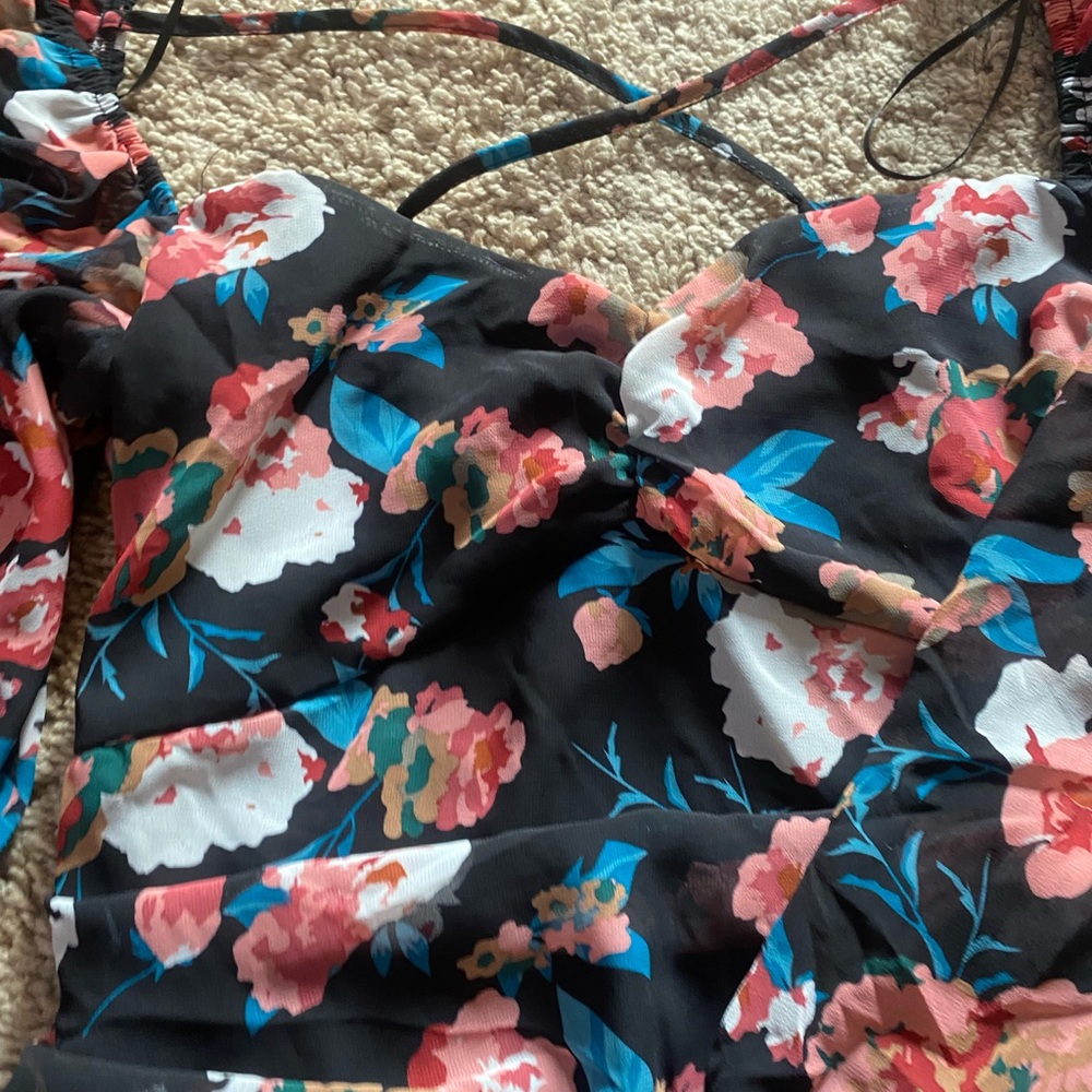 Floral open back dress